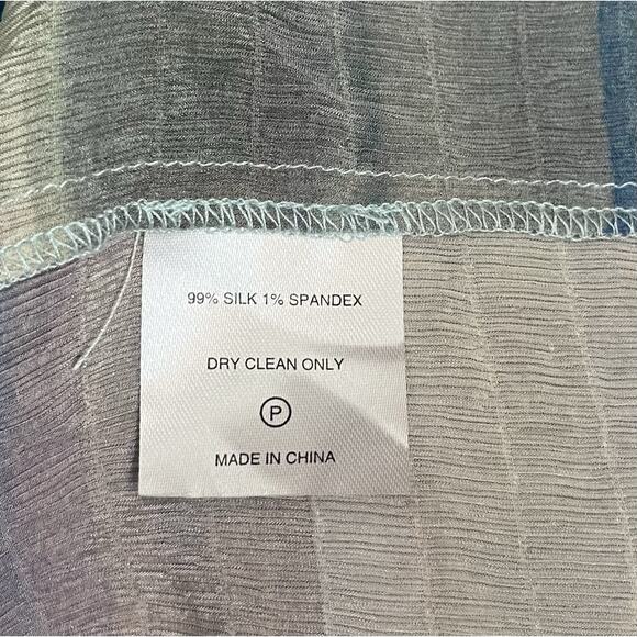 Marie Oliver Luciana Stripe Silk Blend Maxi Dress Blue Multi Puff Sleeve Size XS - Picture 10 of 10